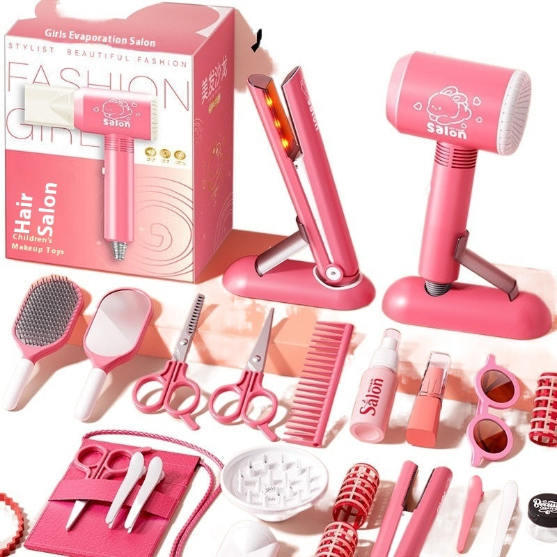 Children's Hairdressers Salon Barber Set Hair Dryer Clip Hair Curler Toy Suit