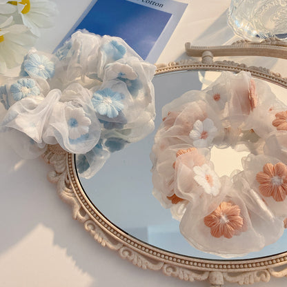 Flower Tie Hair Ring Organza Head Rope Girls' Hair Accessories - Hair Your Lux