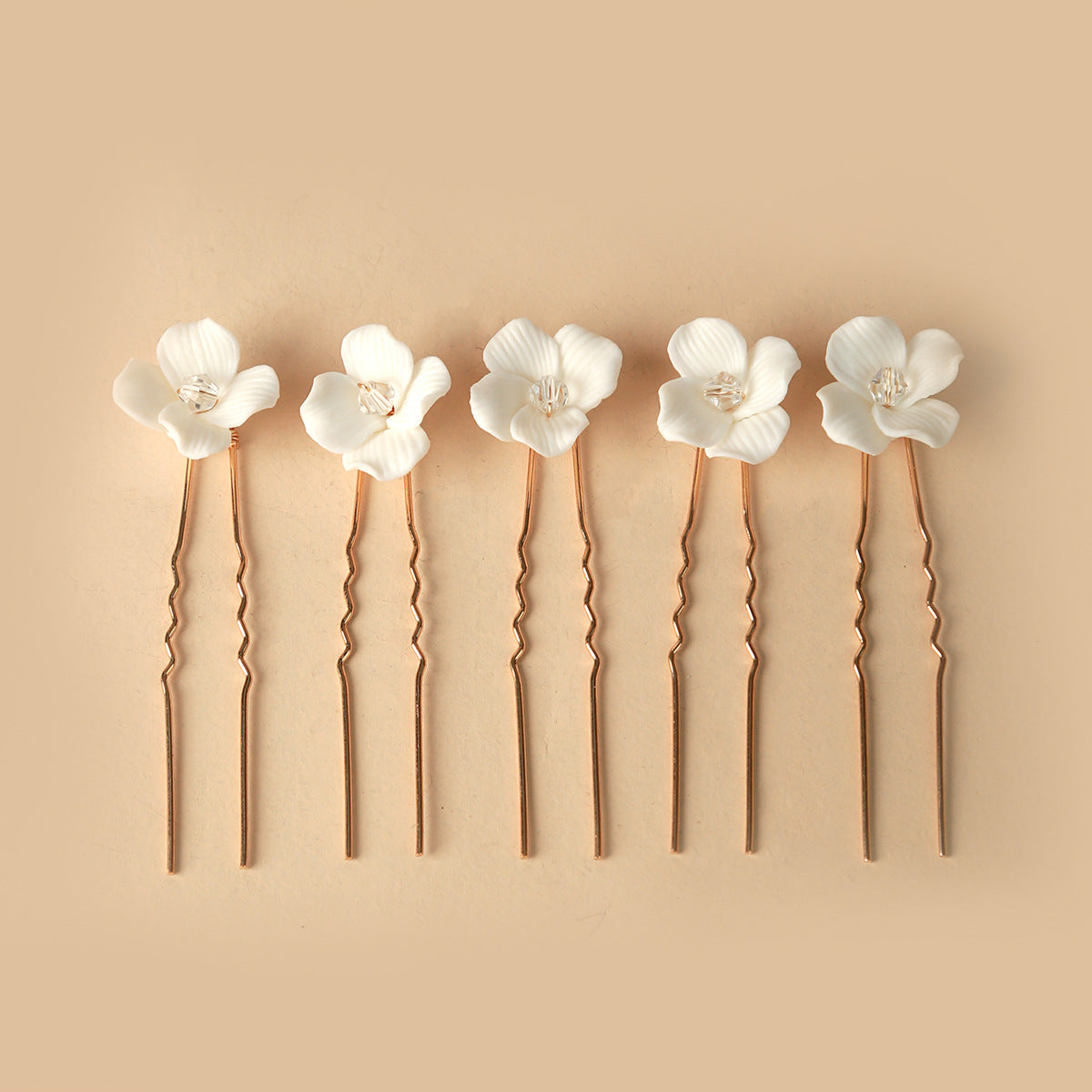 White Ceramic Flower Hair Accessories For Wedding Brides In Europe And America - Hair Your Lux