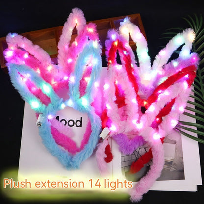Luminous Plush 14 Lamp Rabbit Ears Headband