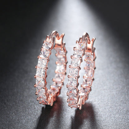 Gold-plated Copper Fashion Earrings, Diamond-set Zircons, Thin Earrings For Women - Hair Your Lux