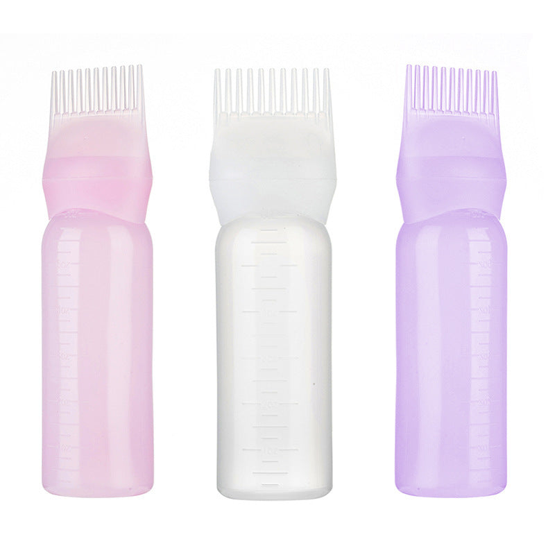 Hair Oil Bottle Tooth Comb Hair Care Bottle