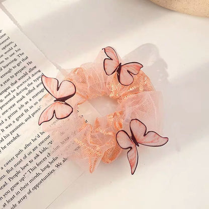 Women's Mesh Pig Intestine Ring Butterfly Hair Accessories - Hair Your Lux