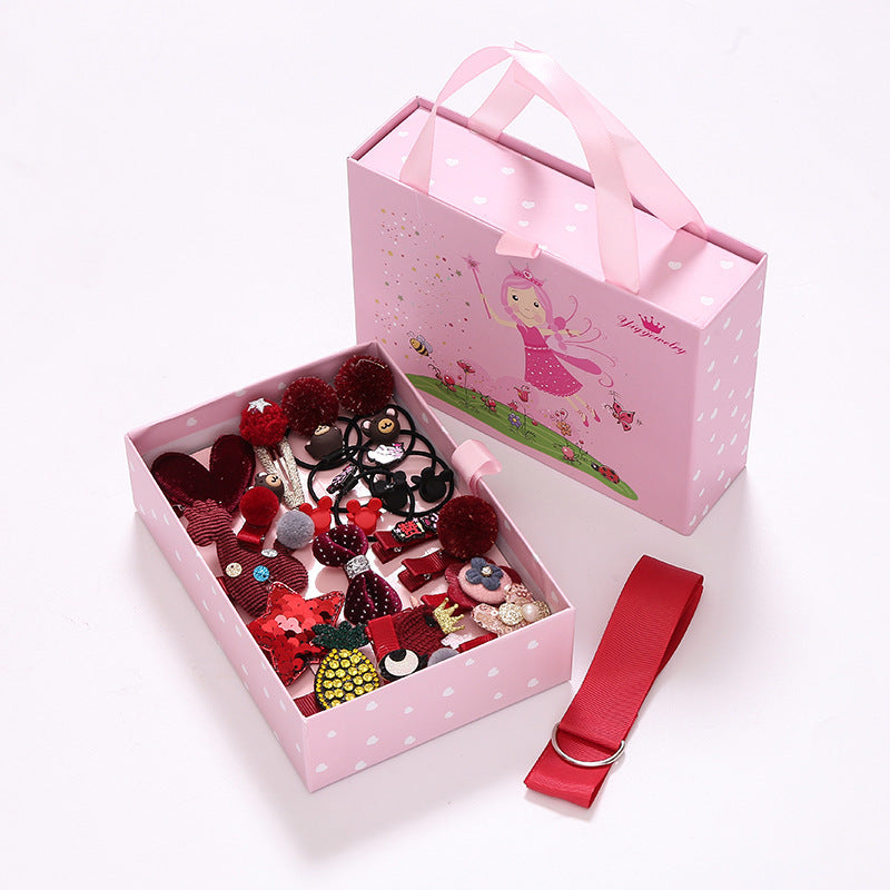 24PCS Bow head rope hair clip hair ring hair accessories set