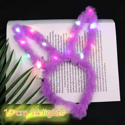Luminous Plush 14 Lamp Rabbit Ears Headband