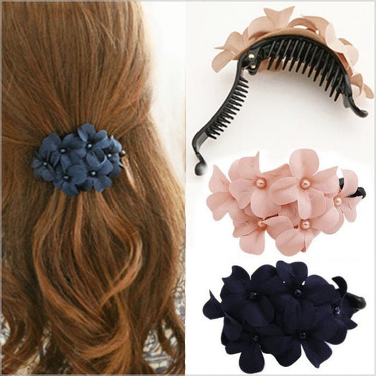 Ladies Handmade Fabric Six Flower Hair Accessories - Hair Your Lux