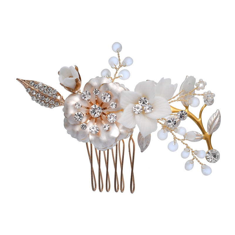 Ceramic Flower Hair Comb