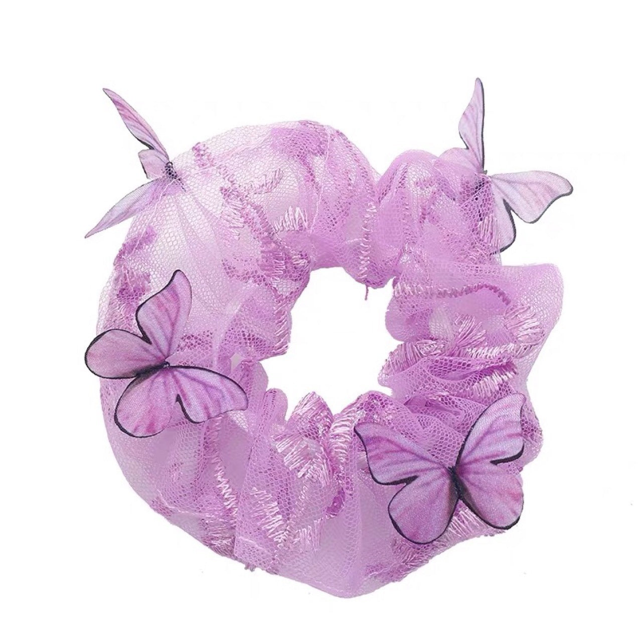 Women's Mesh Pig Intestine Ring Butterfly Hair Accessories - Hair Your Lux