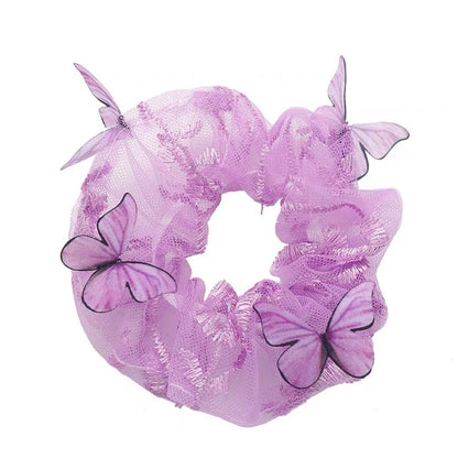 Women's Mesh Pig Intestine Ring Butterfly Hair Accessories - Hair Your Lux