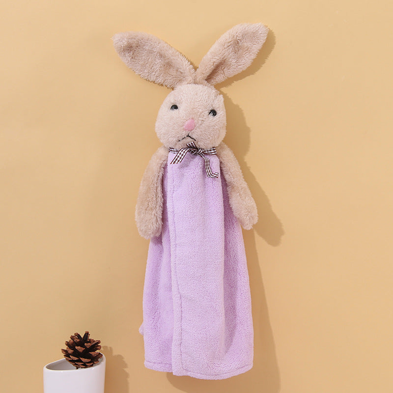 Coral Velvet Hanging Rabbit Towel - Hair Your Lux