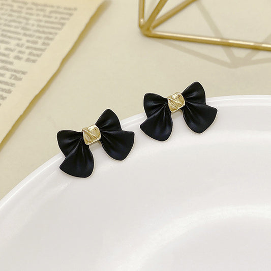 Red Black Color Bowknot Dangle Earrings For Girl Korean Sweet Women Fashion Jewelry - Hair Your Lux