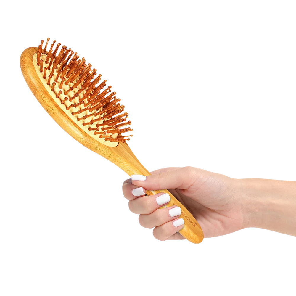Scalp Massaging Hair Growth Boosting Large Bamboo Bristle Hair Brush