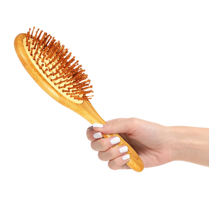 Scalp Massaging Hair Growth Boosting Large Bamboo Bristle Hair Brush