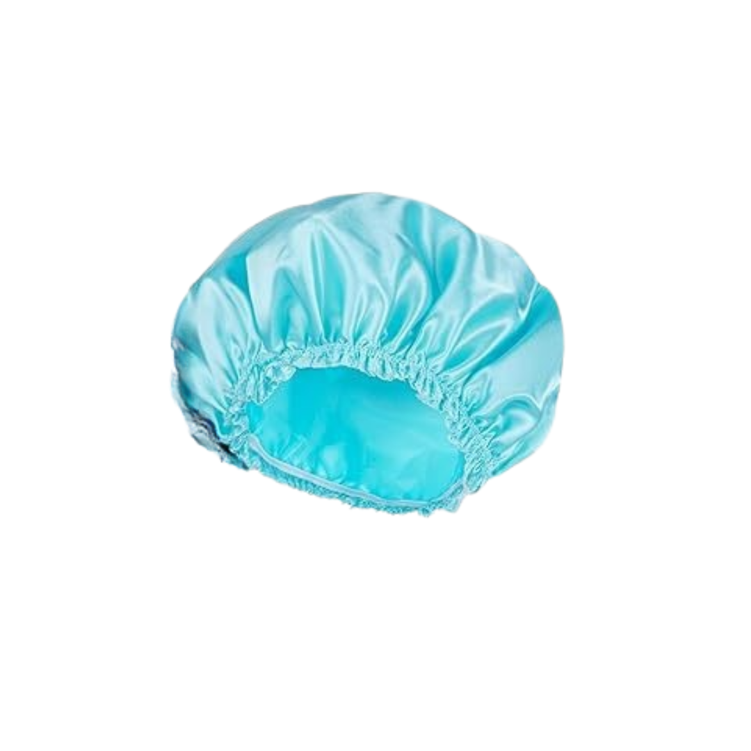 Double-layer Shower Cap Satin Long Hair Shower Cap Universal