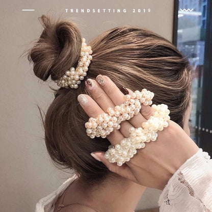 Tie Hair Rubber Band Adult Headdress Pearl Headdress Love Hair Accessories - Hair Your Lux