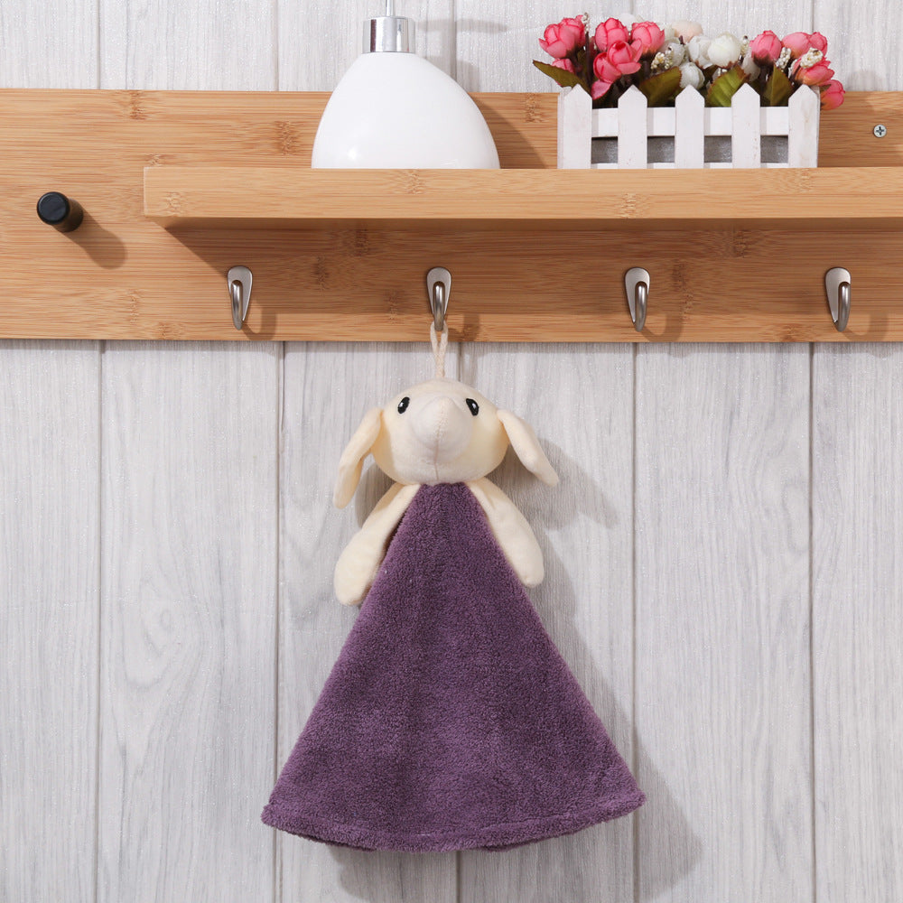 Coral Velvet Hanging Rabbit Towel - Hair Your Lux