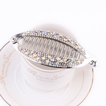 Popular Diamond Rhinestone Electroplating Fish Banana Fish-shaped Hair Clip - Hair Your Lux