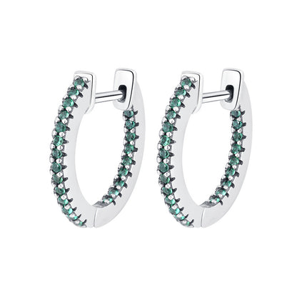 S925 Sterling Silver Small Group European And American Zircon Earrings For Women Simple And Cool - Hair Your Lux