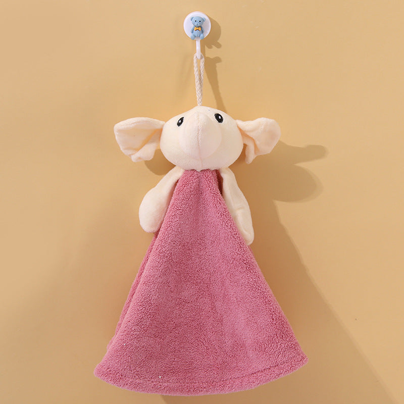 Coral Velvet Hanging Rabbit Towel - Hair Your Lux