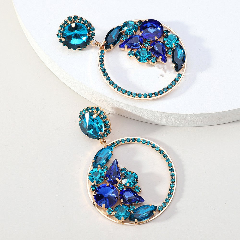 Inlaid Shiny Glass Alloy Earrings For Women - Hair Your Lux