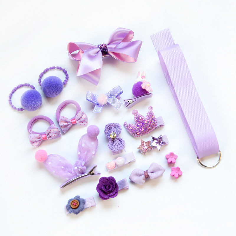 Children's Headdress Hair Clip Set Fabric Baby Hair Rope Side Clip - Hair Your Lux