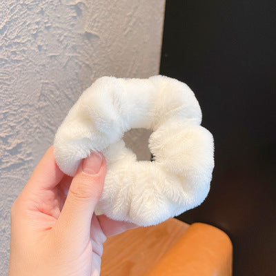 Plush Large Intestine Hair Ring Macaron Hair Band Cute Fluffy Hair Rope - Hair Your Lux