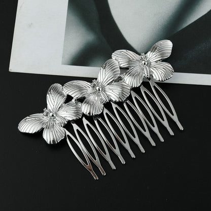 Golden Leaf Butterfly Vintage Alloy Hair Comb - Hair Your Lux