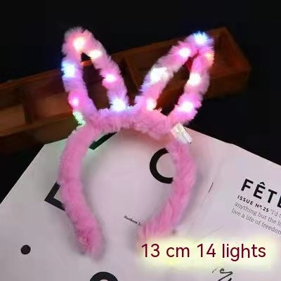 Luminous Plush 14 Lamp Rabbit Ears Headband