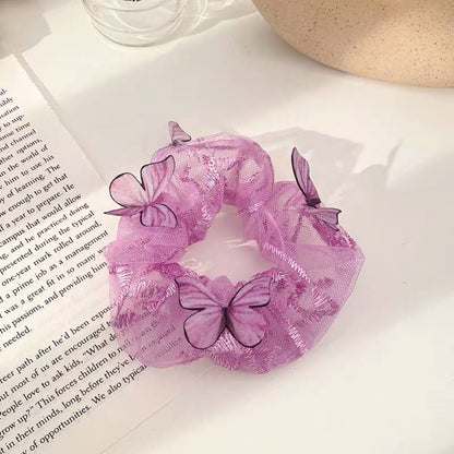 Women's Mesh Pig Intestine Ring Butterfly Hair Accessories - Hair Your Lux