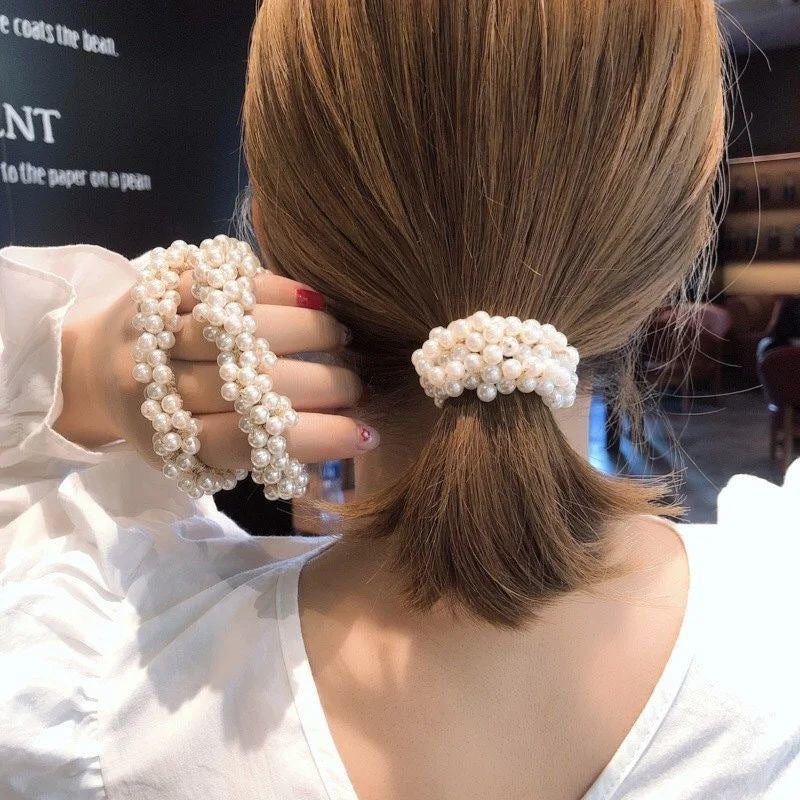 Tie Hair Rubber Band Adult Headdress Pearl Headdress Love Hair Accessories - Hair Your Lux