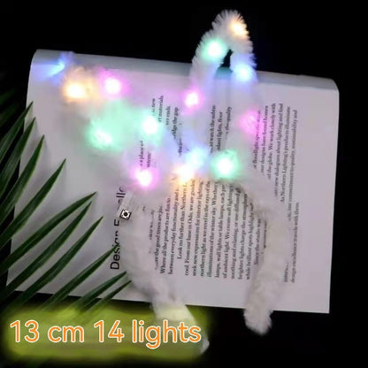 Luminous Plush 14 Lamp Rabbit Ears Headband
