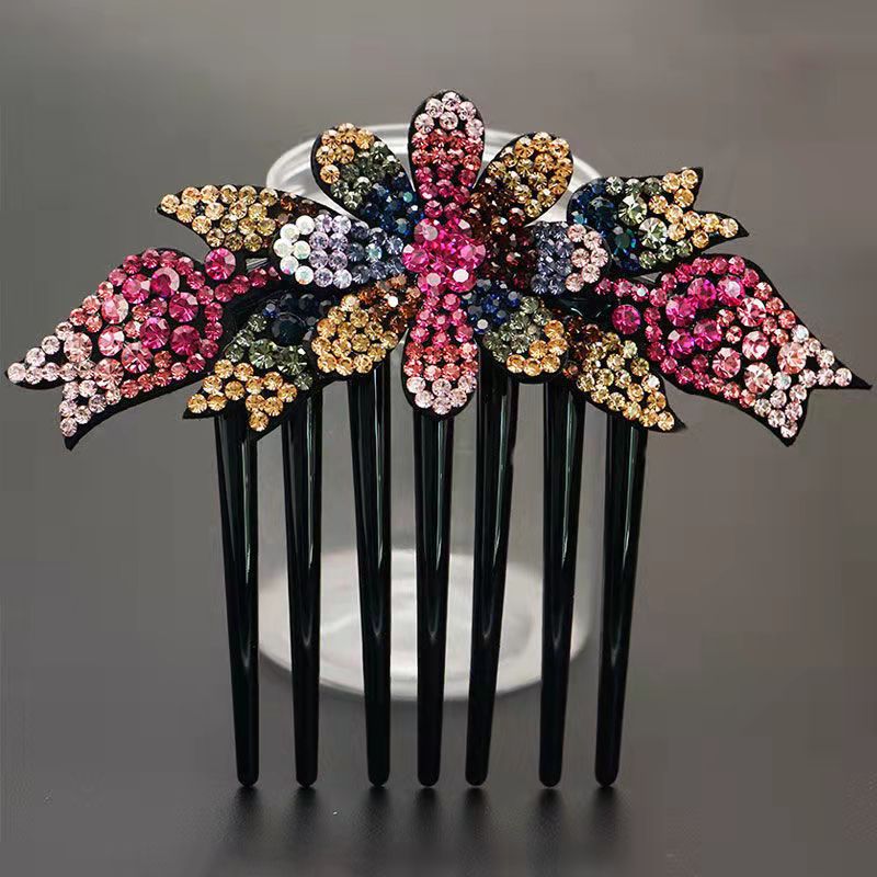 Women's Fashion Casual Rhinestone Anti-slip Hair Comb - Hair Your Lux