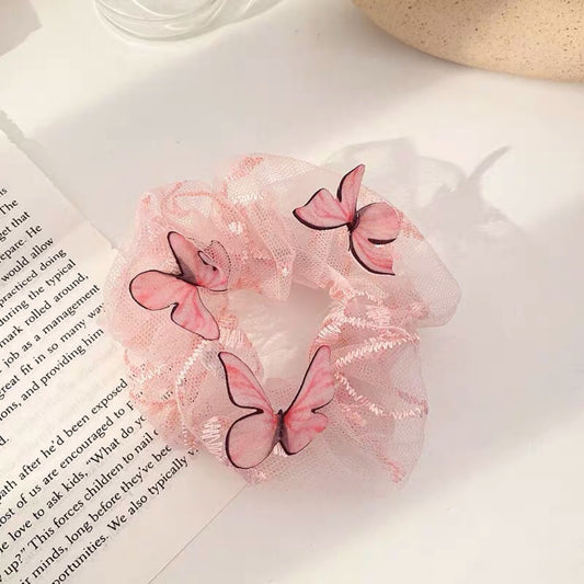 Women's Mesh Pig Intestine Ring Butterfly Hair Accessories - Hair Your Lux