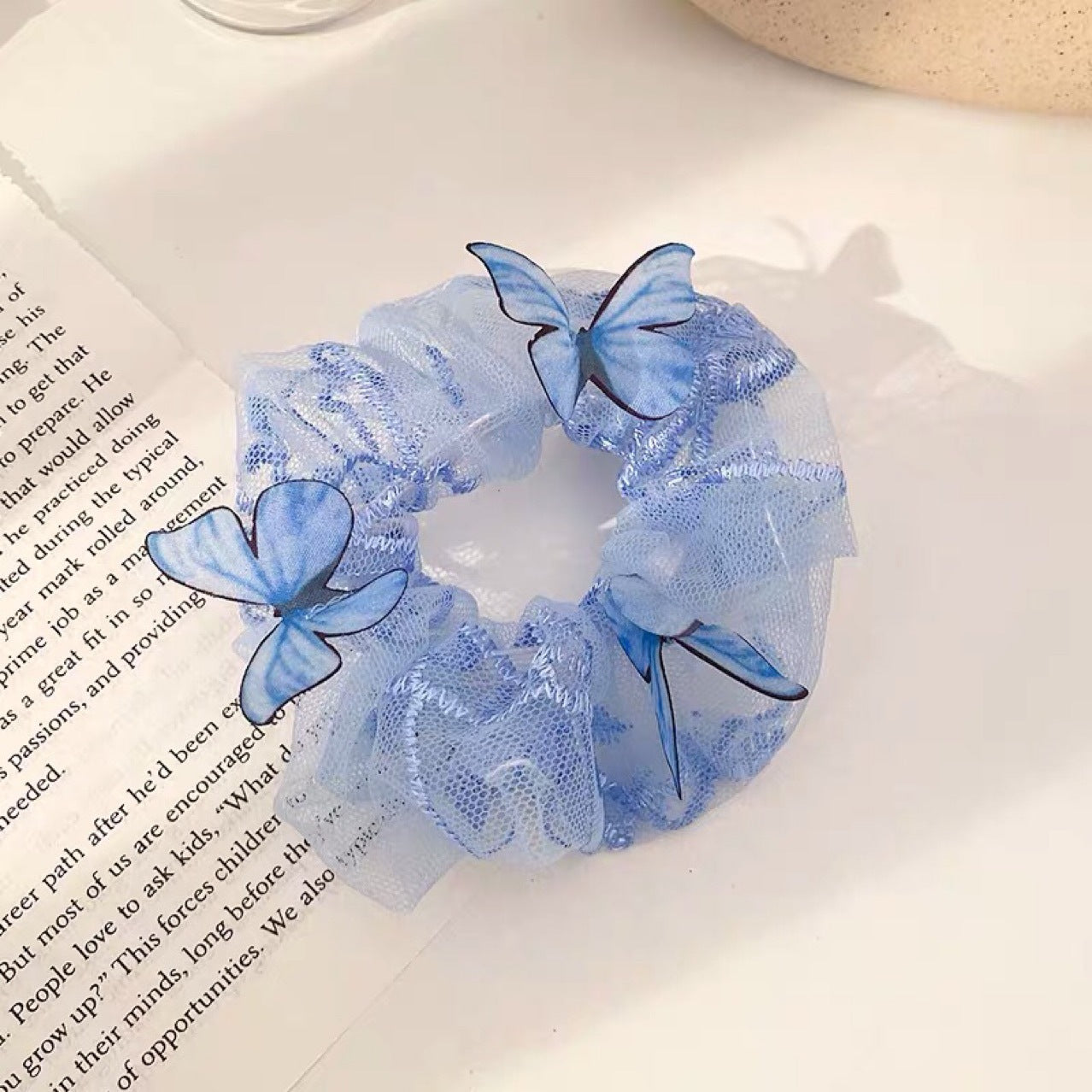 Women's Mesh Pig Intestine Ring Butterfly Hair Accessories - Hair Your Lux