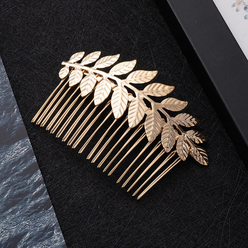 Golden Leaf Butterfly Vintage Alloy Hair Comb - Hair Your Lux