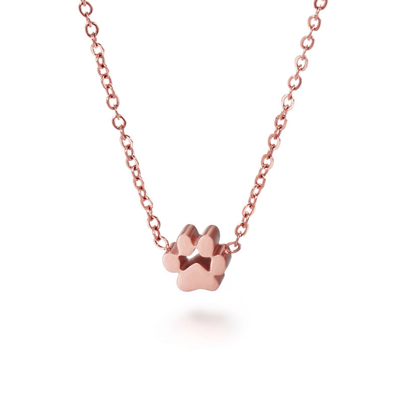 Cute Dog Paw Stainless Steel Necklace Earrings For Women Pet Bear Cat Footprint Jewelry Accessories - Hair Your Lux