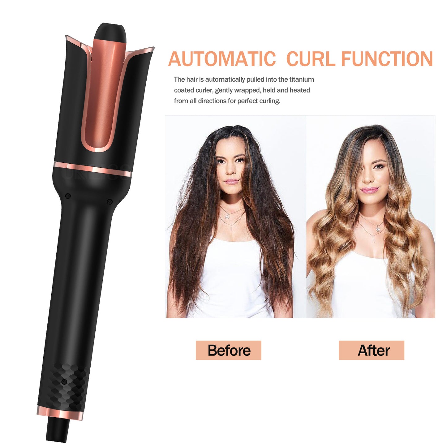 Hair Curler, Curling Wand, Curling Tongs, 4-Speed Adjustable Temperature, Fast Heating Hair Curlers for Long Hair - Hair Your Lux