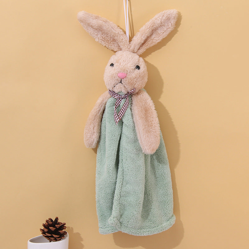 Coral Velvet Hanging Rabbit Towel - Hair Your Lux