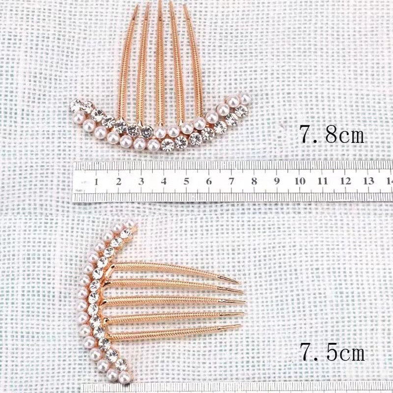 New Pearl Crystal Hair Comb Female - Hair Your Lux