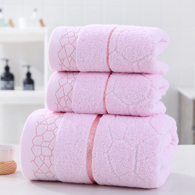 Simple Three-piece Water Cube Towel Set - Hair Your Lux