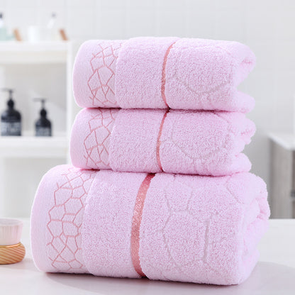 Simple Three-piece Water Cube Towel Set - Hair Your Lux