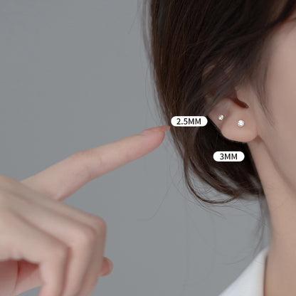 S925 Silver Six Clawed Stud Earrings For Women Simple - Hair Your Lux