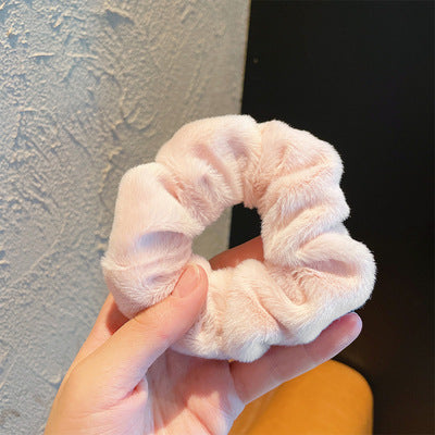 Plush Large Intestine Hair Ring Macaron Hair Band Cute Fluffy Hair Rope - Hair Your Lux