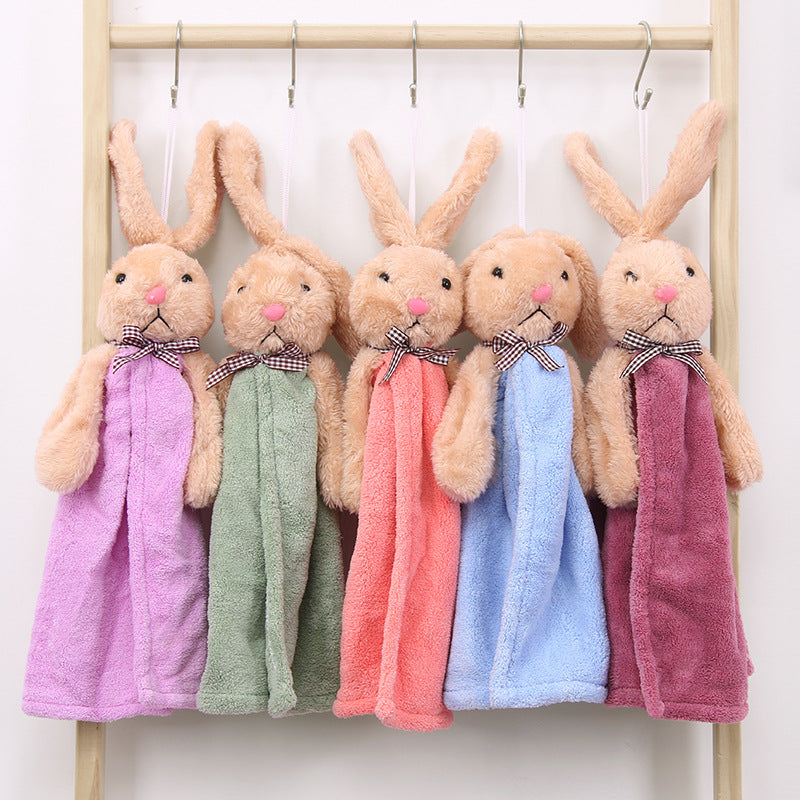 Coral Velvet Hanging Rabbit Towel - Hair Your Lux