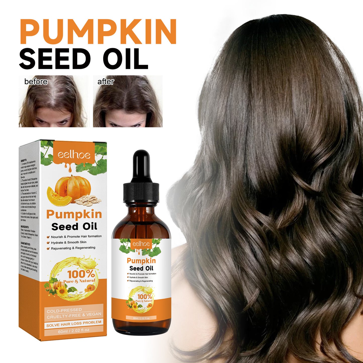 Pure Pumpkin Seed Oil - Natural DHT-Blocking Hair Growth Treatment
