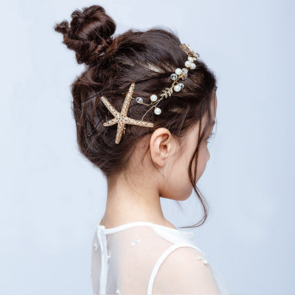 Hair Accessories Vintage Starfish Pearl Metal Barrettes - Hair Your Lux
