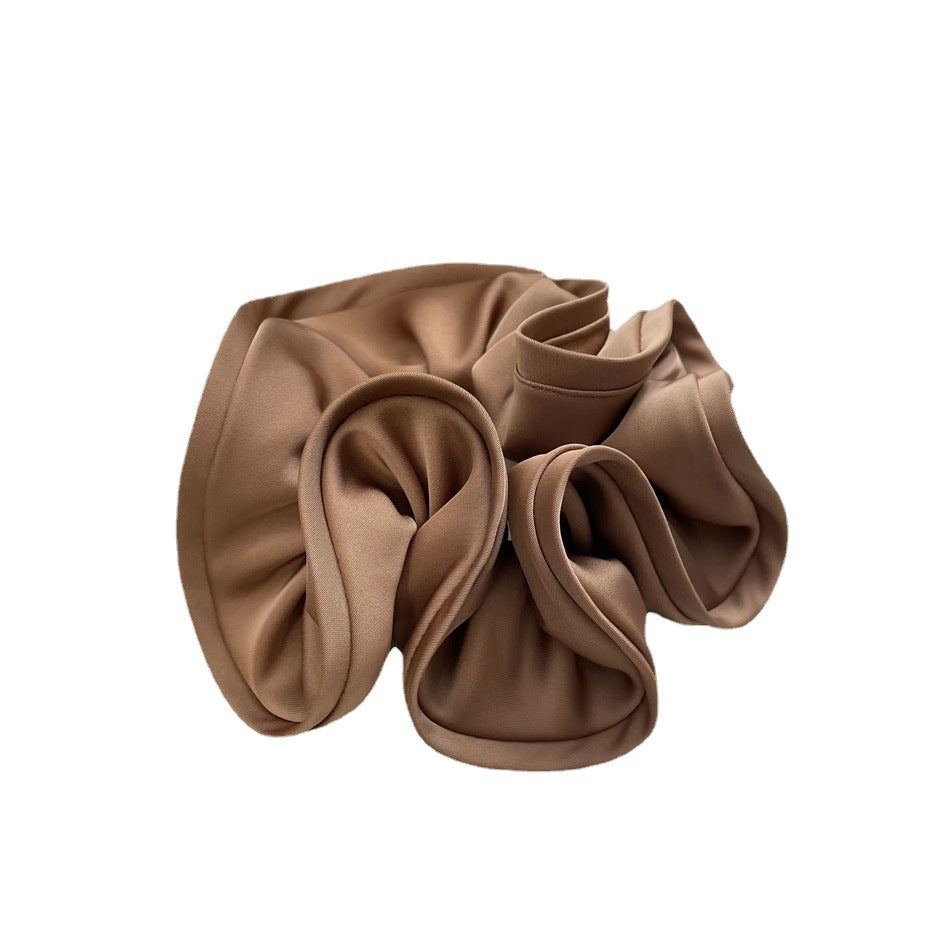 French Retro Wooden Ear Satin Large Intestine Hair Ring For Women - Hair Your Lux