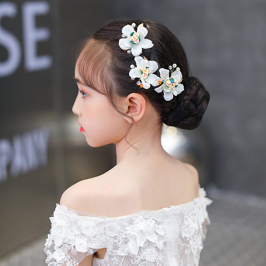 Flower Girl Headband and Pins Flower Girl Headpiece, Pearl Bead Headband, Adjustable Flower Girl Hair Accessories, Hair Vine Headband for Wedding, Party, Princess, Flower Girls and Bridesmaid - Hair Your Lux