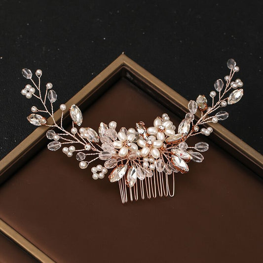 Tuoming Headdress Best Seller In Europe And America Pearl Hair Comb Wedding Dress Accessories Updo Hair Accessories Bridal Ornament - Hair Your Lux