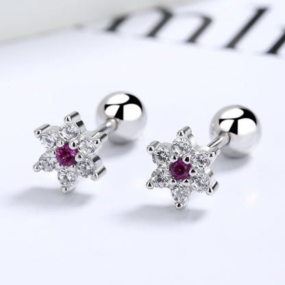 Star Screw Back Stud Earrings, 925 Sterling Silver Zirconia Stud Earrings For Women - Hair Your Lux